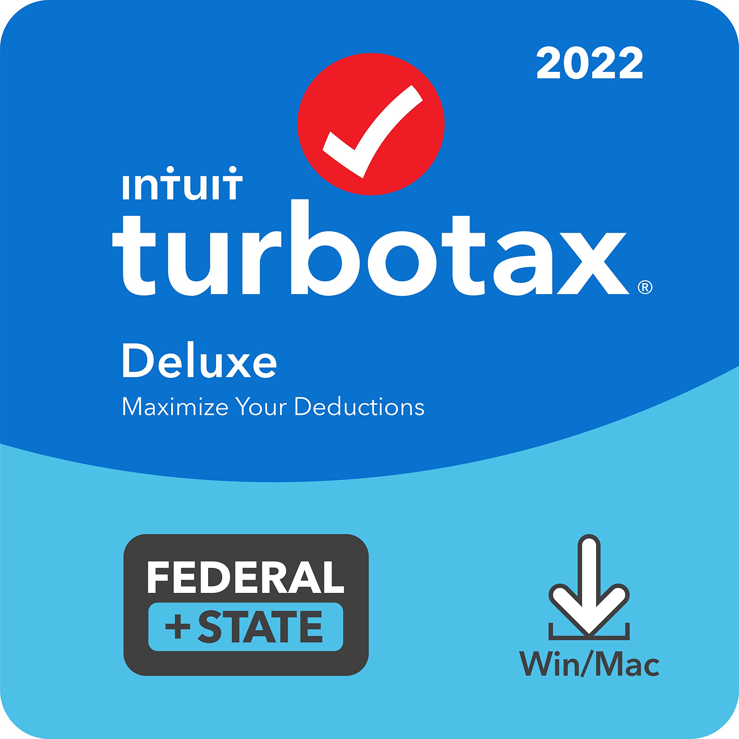TurboTax Deluxe 2022 Tax Software, Federal and State Tax Return, [PC/MAC Download]